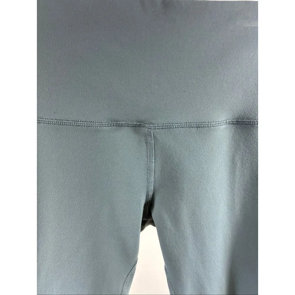ALO Airlift Mesh Line Up High Waist Cropped Leggings in Ocean Teal Size XS
